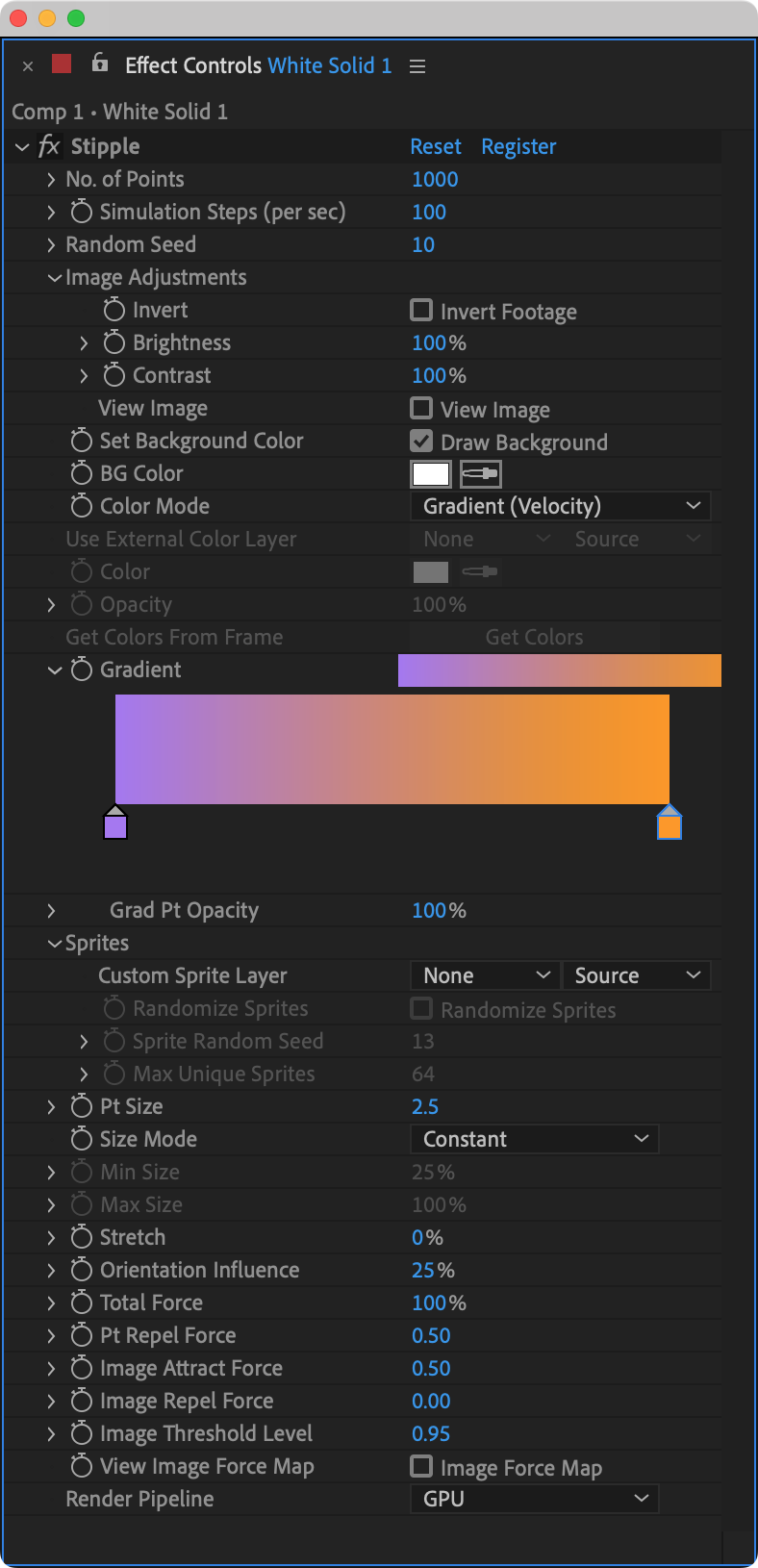 Stipple Effect Controls